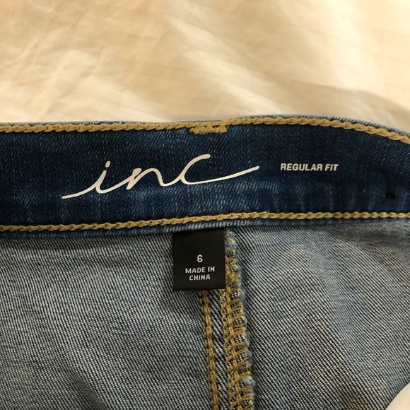 Inc Midi Jean Skirt Button Down With Front Pockets Size 6 - Picture 6 of 6